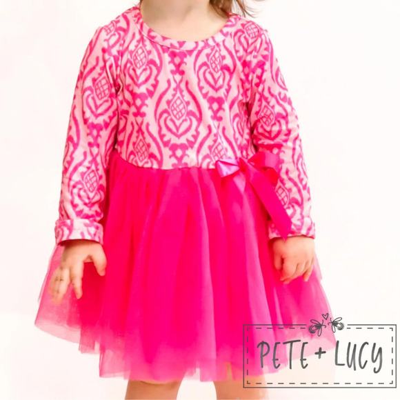 PETE + LUCY Pink Moroccan Long Sleeve Tulle Dress 2T NEW Toddler - Picture 6 of 7